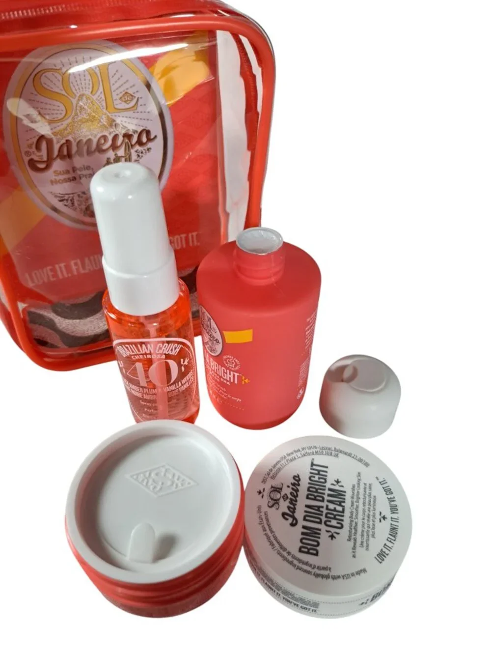 SOL DE JANEIRO Jet Set Bom Dia Bright Shower Gel Cream Mist Cheirosa 40 Kit NEW